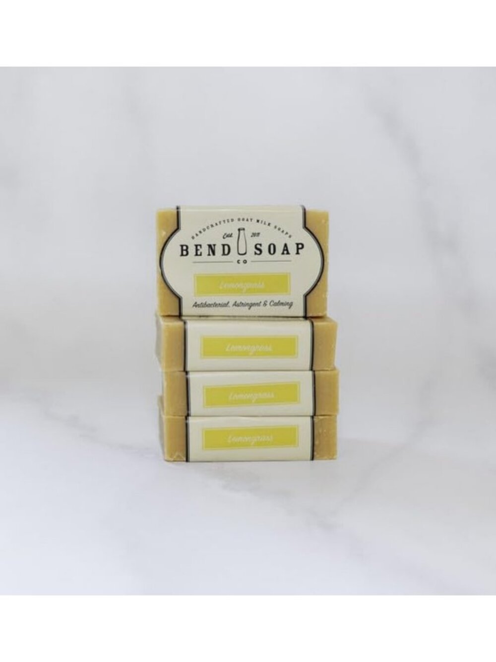 Natural Handmade Goat Milk Soap for Dry Skin Relief - Lemongrass Scent, 4 Pack